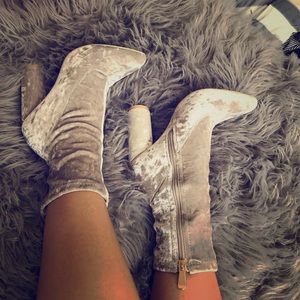Velvet Heeled Booties